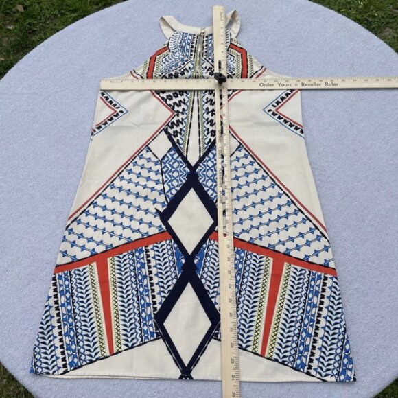 Venus Halter Mini Dress Women’s Small Cream Multicolored Geometric Sleeveless - Picture 9 of 16